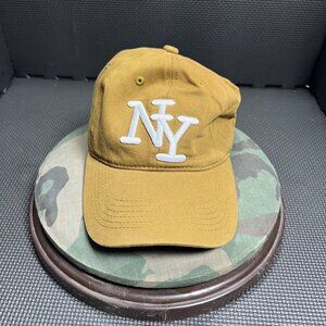 New York Embroidered Mustard Yellow Adjustable Baseball Cap Unisex Casual Style
